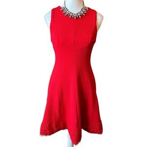Francesca’s Miami Sleeveless Cutout Red Midi Dress w/ Lace Trim